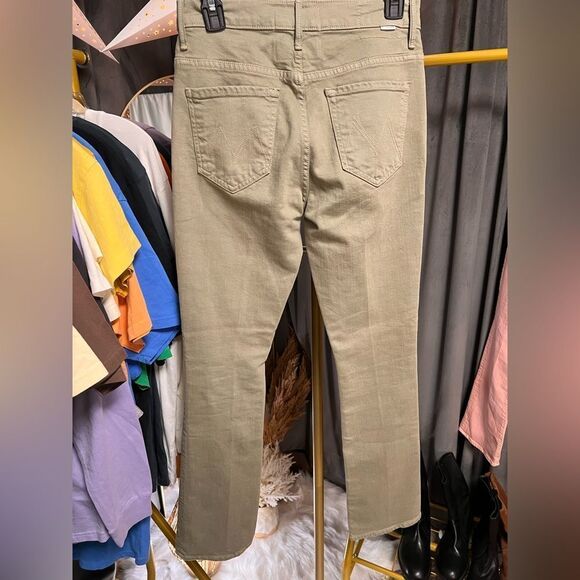 MOTHER The Insider Hover High Rise Straight Jeans in Moss - Picture 5 of 7